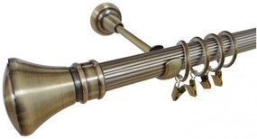 Galerie simpla Luxor teava striata aur antic 25mm (Alege marime: 400 cm)