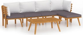 vidaXL Set mobilier de grădină cu perne, 6 piese, lemn masiv acacia