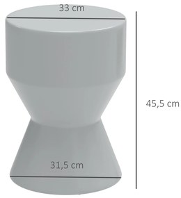 Outsunny Scaun de gradina din ceramica, suport 120kg Ø33 x 45,5 cm rezistent la intemperii, cu design de clepsidra, Gri deschis | Aosom Romania