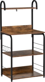 HOMCOM Dulap cu Rafturi pentru Bucătărie, Etajeră Spațioasă 60x40x125 cm, Design Modern, Soluție Depozitare Eficientă | Aosom Romania