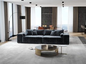 Canapea extensibilă dumonde cu ladă de depozitare si sezut confortabil din spuma high-density, Marbela Euphoria Grafit XXL 295x100 cm