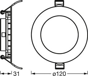Osram - Set 3x spot LED încastrat, 8W, 230V, 3000K, alb
