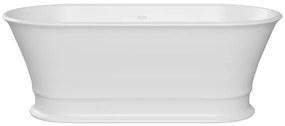 Cada baie freestanding ovala, compozit, cu preaplin, 170 x 84 cm, Foglia Clasic Elegante