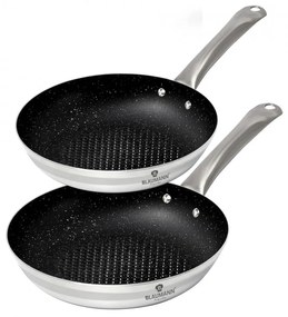 Set 2 tigai non stick otel inoxidabil cu interior din marmura XYLAN Gourmet Line Blaumann BL 3176