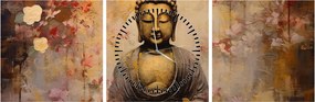 Tablou - Buddha, pictură (cu ceas) (90x30 cm)