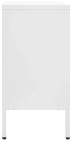 Servanta, alb, 105x35x70 cm, otel si sticla securizata 1, Alb