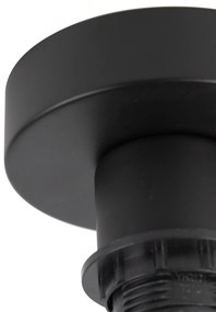 Plafoniera cu abajur din bumbac negru cu auriu 20 cm - Combi Black