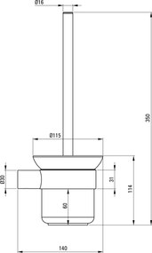Round Perie toaletă, montare pe perete Finisaj: Auriu periat ADR_R711