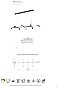Lustra LED suspendata stil minimalist AFRICA 8L