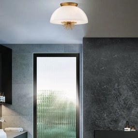 Lustră pe tijă Quoizel STARING-3P-DG-OPAL STARING 3xE14/40W/230V d. 45,7 cm auriu