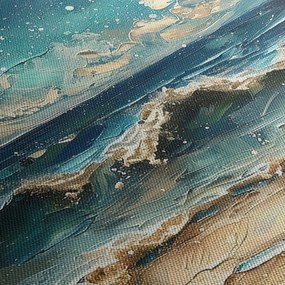Tablou - Pictura mării (cu ceas) (90x30 cm)