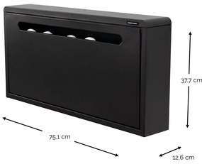 Pantofar negru cu deschidere înclinată/suspendat din metal 75x38x13 cm Mario – Spinder Design