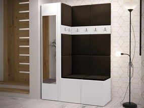 Mobilier hol Tovenaz X (Alb + maro) (cu oglindă). 1104802