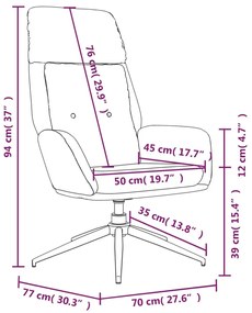 Scaun de relaxare, maro, piele naturala 1, Maro, Fara suport de picioare