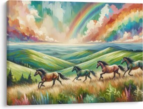 Tablou – Cai galopând prin peisaj (70x50 cm)
