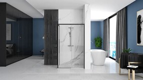 Cabina de dus SOLAR cu cadita neagra 100x80 cm negru mat