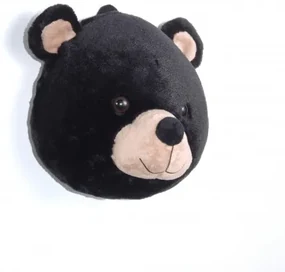 Decoratiune de perete pentru copii Trofeu Bear Negru