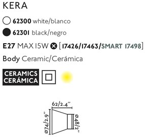 Aplica minimalista perete/ tavan design modern KERA alba
