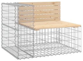 834380 vidaXL Bancă de grădină design gabion, 92x71x65,5cm, lemn masiv de pin