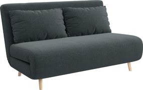 HOMCOM Canapea extensibilă, pat pentru oaspeți, spătar reglabil în 3 poziții, aspect corduroy, până la 120 kg, 141 x 90 x 81 cm, Gri închis | Aosom Romania