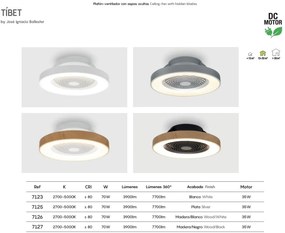 Lustra LED Smart cu Ventilator si telecomanda TIBET alb