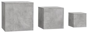 Masute laterale, 3 buc., gri beton, PAL 3, Gri beton