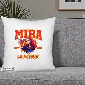 Perna Personalizata K-pop HUNTRX Mira Personaj Avoline, 40x40 cm, Alb Pufos, Husa Detasabila, Perna Inclusa, BEKZ®
