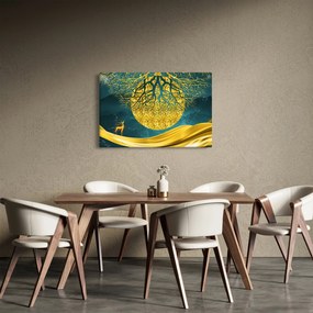 Tablou - Abstract, peisaj auriu (90x60 cm)