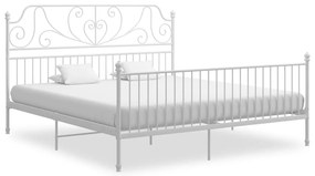vidaXL Cadru de pat, alb, 200x200 cm, metal
