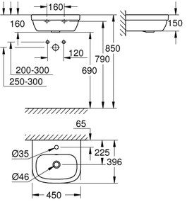 GROHE 39324000 - Lavoar EURO CERAMIC 450 × 400 mm ceramică/alb