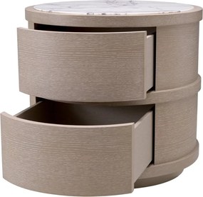 Noptiera/ masuta laterala design LUX Cabana round, stejar albit