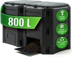 Compostor de grădină - Compogreen 800 l, negru Prosperplast