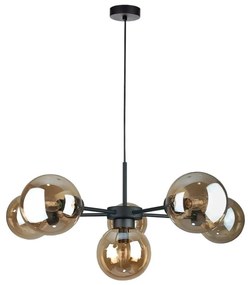 Lustră pe cablu KALIOPE II 6xE14/50W/230V negru/bej fumuriu