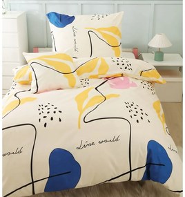 Lenjerie de pat din microsatin galbenă pentru pat de o persoană cu 3 piese 140x200 cm Sophia – My House