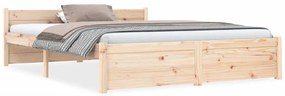 815024 vidaXL Cadru de pat, 140x190 cm, lemn masiv