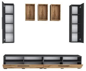 Living haaus Haga V9, Antracit/Stejar Wotan, L 240 cm