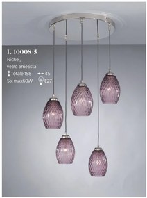 Lustra moderna cu 5 pendule design italian 10008 Amethyst