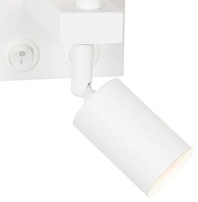 Aplică modernă albă cu lampă de citit - Brescia