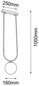 Lustră pe cablu BALOS 1xE14/15W/230V neagră Amplex 8163