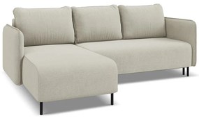 Colțar bej extensibil/cu spațiu de depozitare (cu colț pe partea stângă) Luana – Makamii