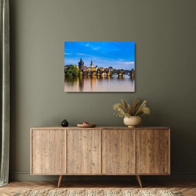 Tablou pe sticlă cu podul Carol (70x50 cm)