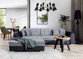 Coltar tapitat, extensibil, 295x80x195 cm, Sorento L02, Eltap (Culoare: Gri inchis / Gri catifea)