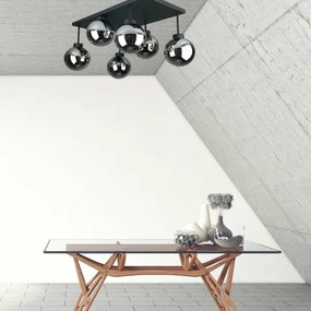 Lustră aplicată DEA 6xE14/60W/230V negru/negru fumuriu