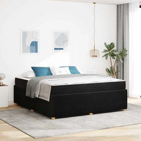 vidaXL Cadru de pat cu saltea Altele Negru 180 x 200 cm Catifea