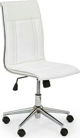Scaun de birou PORTO, alb, piele ecologica, 44x57x97/107 cm