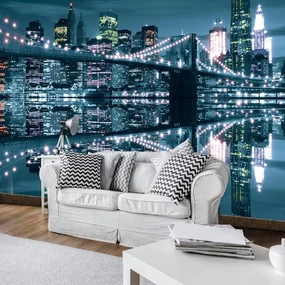 Fototapet - New York Bridge noaptea (152,5x104 cm), în 8 de alte dimensiuni noi