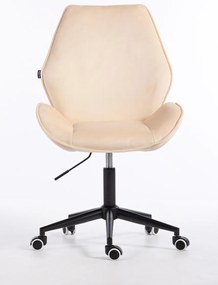 HR350K Scaun Crem din Catifea Bază Neagră
