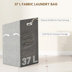 HOMCOM Dulap de baie din bambus cu coș de rufe detașabil de 37 l, natural | Aosom Romania