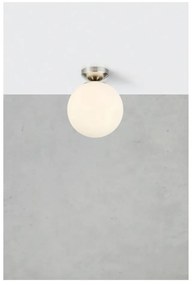 Plafonieră albă-argintie cu abajur din sticlă Stintino – Markslöjd