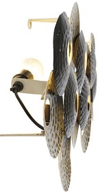 Aplică de perete orientală Art Deco aur antic cu 3 lumini - Balla